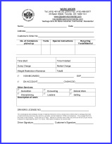 Blue Environmental Work Order Form - First Page